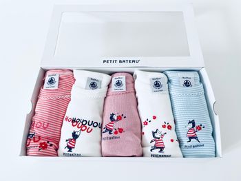 Lot de 5 bodies manche longue Petit Bateau 6 mois