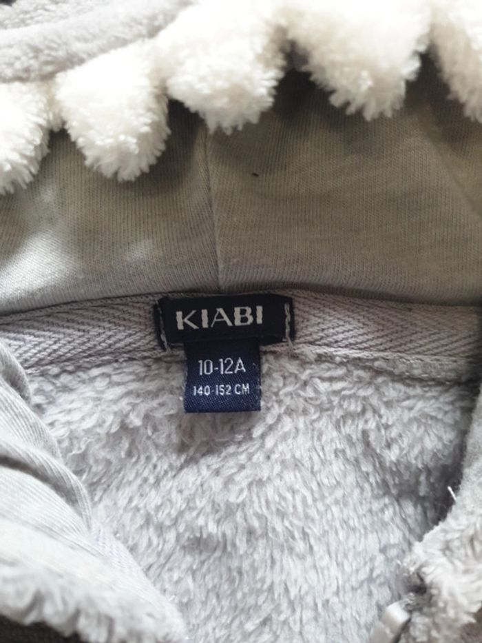 pull a capuche tigre gris tout doux 10/12 ans - photo numéro 3