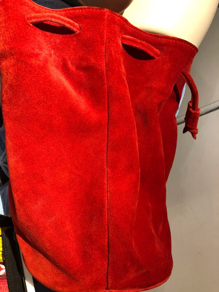 Sac rouge baluchon cuir - photo numéro 15
