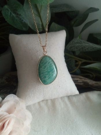 Collier pendentif Amazonite, pierre naturelle
