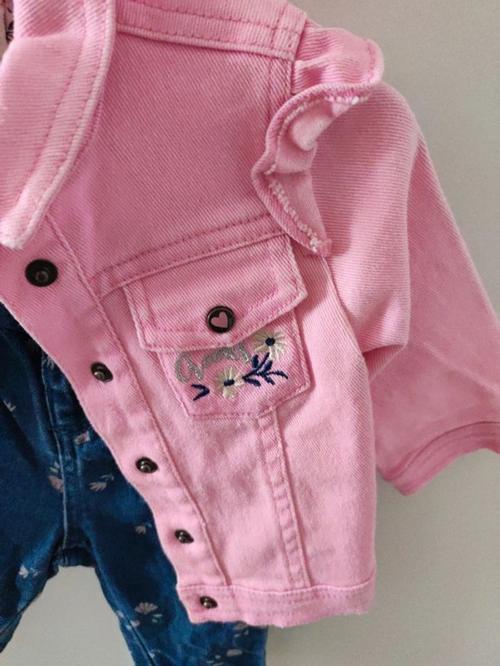 Ensemble en jean creeks 6 mois 68 cm veste + jean - photo numéro 2