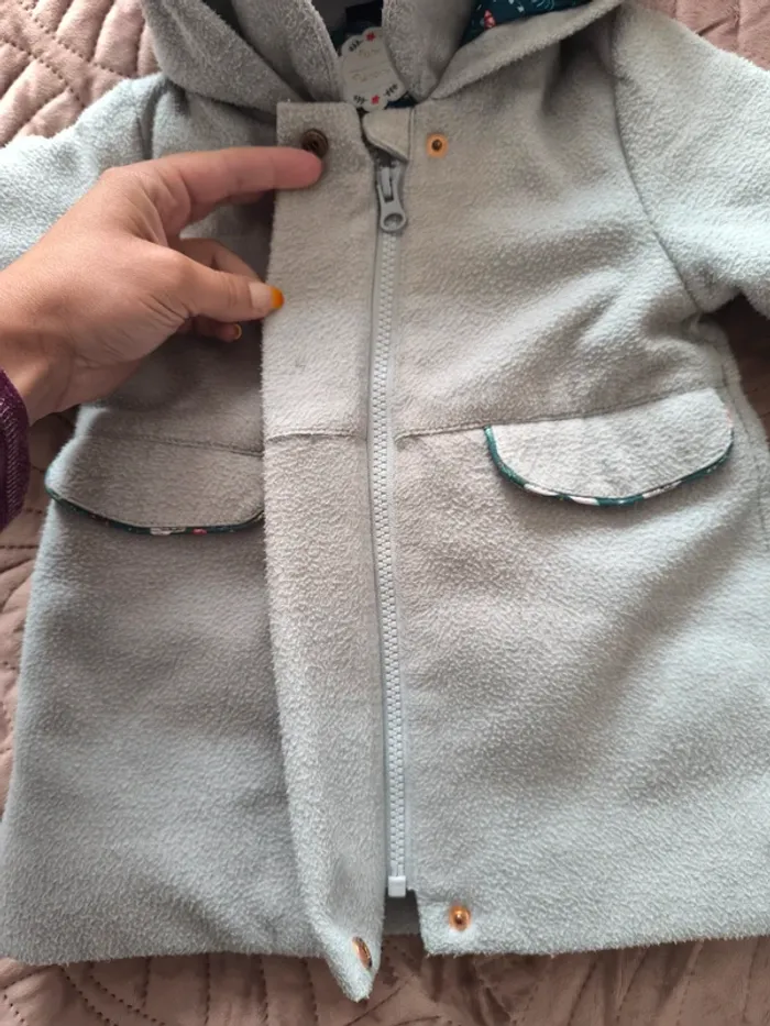 Manteau avec bonnet gants et echarpe sergent major 24 mois - photo numéro 4