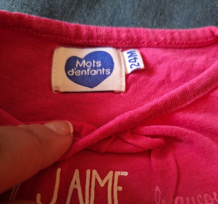 Tee-shirt manches longues Mots d'enfants 24 mois - photo numéro 3