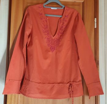 Blouse manches longues orange Promod, taille 38