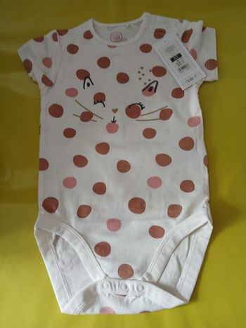 bodies chat manches courtes fille 86 cm 24 mois 
