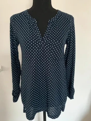 Chemise marine à pois Kiabi taille S 