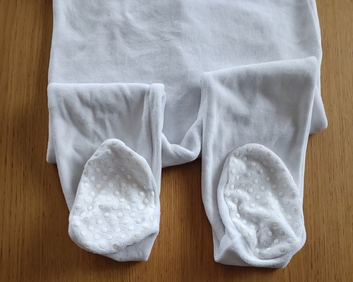 Pyjama dors-bien velours Vertbaudet blanc unisexe - photo numéro 5