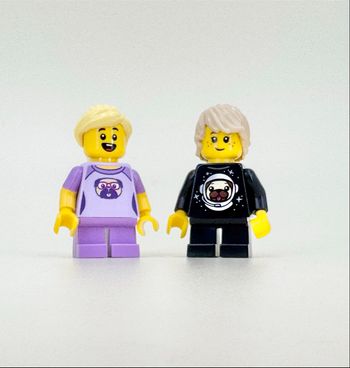Lego Figurines City : Duo d’enfants au T-Shirt ou Sweat logo chien Carlin