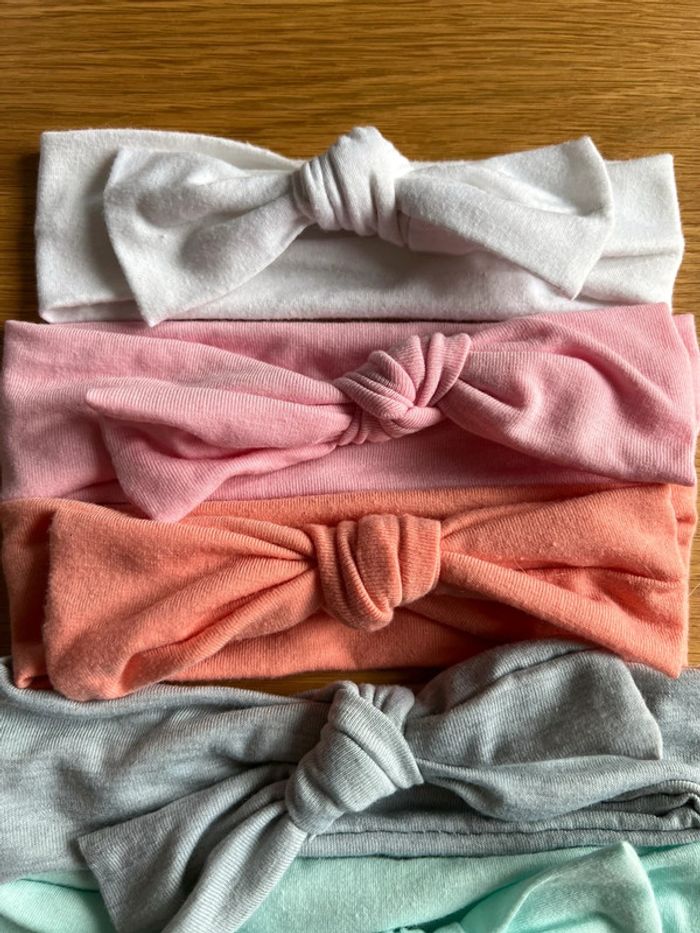Lot de 8 bandeaux extensibles en coton (différentes couleurs) - Dés 3 mois - photo numéro 4