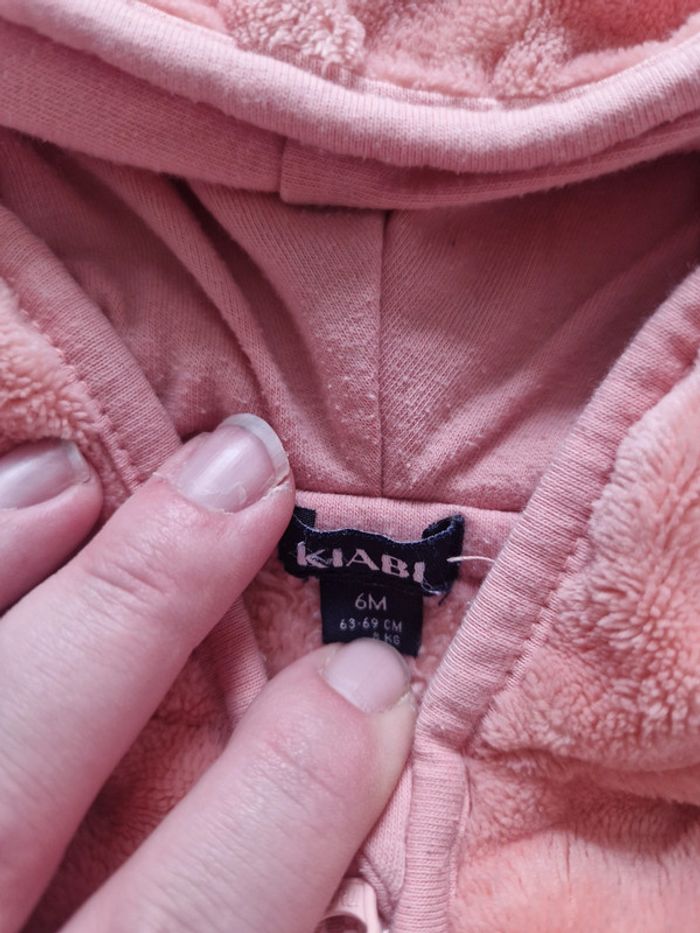 Veste polaire orange avec capuche - photo numéro 4