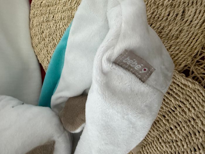 range pyjama antonin peluche doudou renard bébé 9 creation cocard bleu vert 40 cm - photo numéro 3