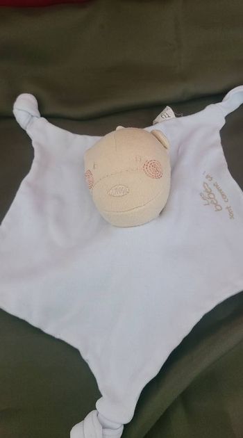 Doudou Ours Plat Bleu Etoile Absorba