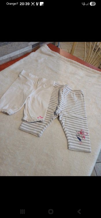 Lot de 2 leggings bébé taille 9 mois