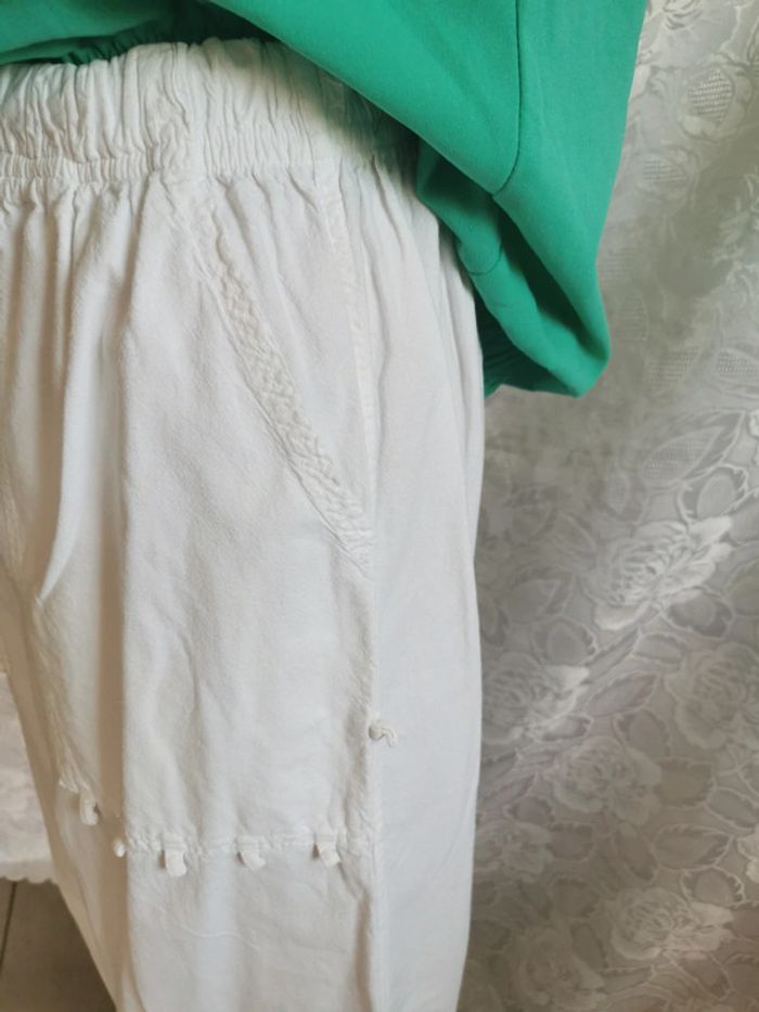 Pantalon détente blanc. Taille 38. Coton house - photo numéro 5