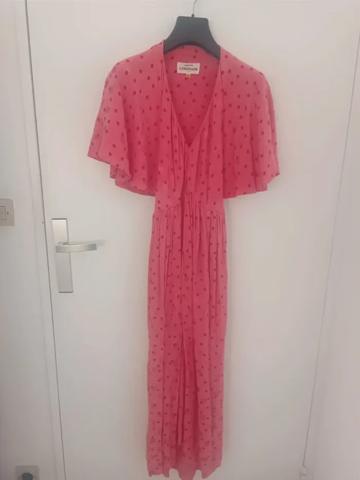 Robe rose longue à pois dos ouvert Make My Lemonade Taille 38 En très bon état - photo numéro 4
