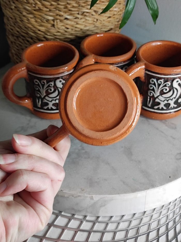 Tasses en terre cuite vernissé - photo numéro 4