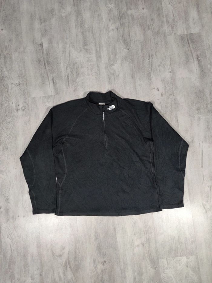 Pull Half Zip The North Face Noir Logo Brodé Taille XL Femme