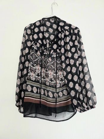 🌸 Blouse transparente Atmosphere - Imprimé Floral & Bohème