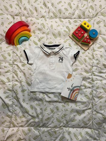 polo manches courtes blanc creeks 6 mois