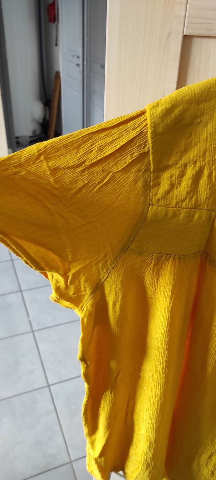 T-shirt manches courtes moutarde fil doré Kiabi3XL - photo numéro 2