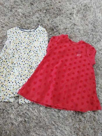 Lot de deux robes bébé fille été manches courtes 6 mois