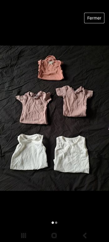 Lot de 6 bodies 62cms