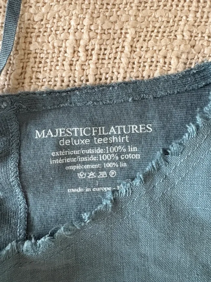 T-shirt bleu canard majestic filatures taille s - photo numéro 3