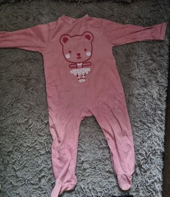 Grenouillère rose avec ourson 24mois