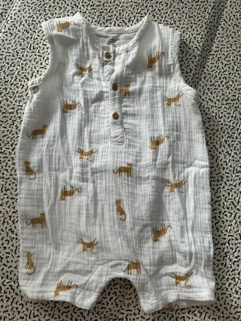 Combi short en gaze de coton