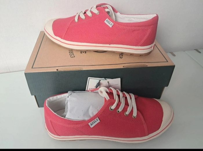 Aigle baskets en toile femme été P.40 neuves - photo numéro 2