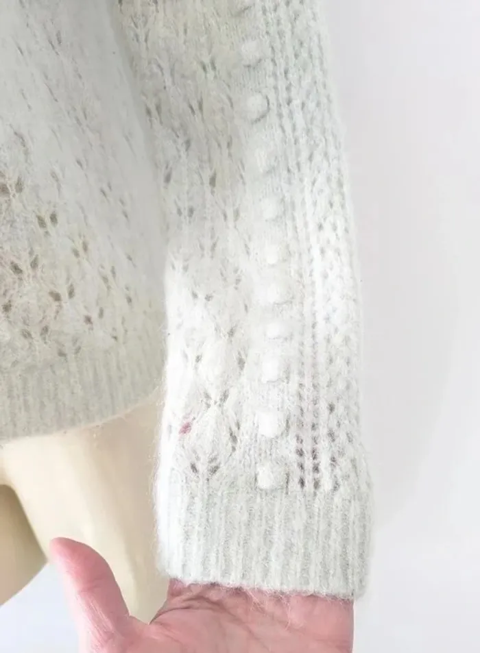 Pull en laine mohair menthe pastel - La Maille Sézane - taille S - photo numéro 3