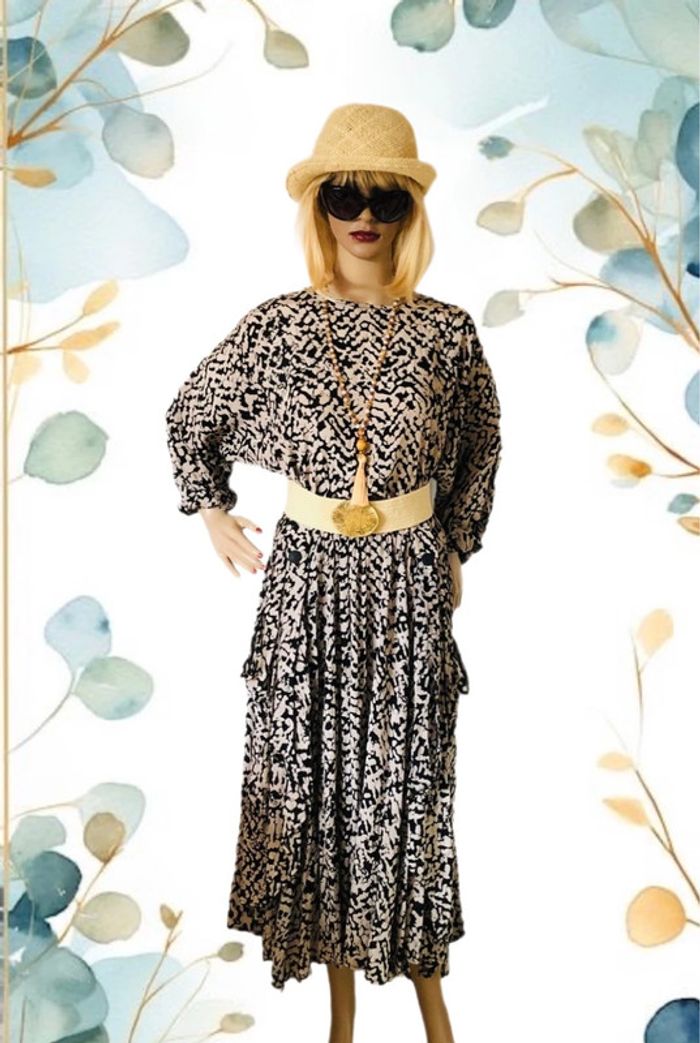 🖤🌿Robe à pans vintage authentique 70s 80s paneled dress🌿🖤 - photo numéro 2