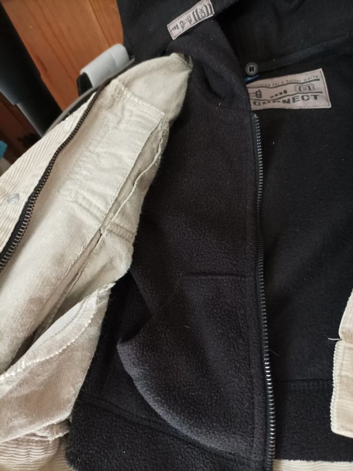 Veste velours côtelé beige et doublure polaire capuche Okaïdi 4ans - photo numéro 5