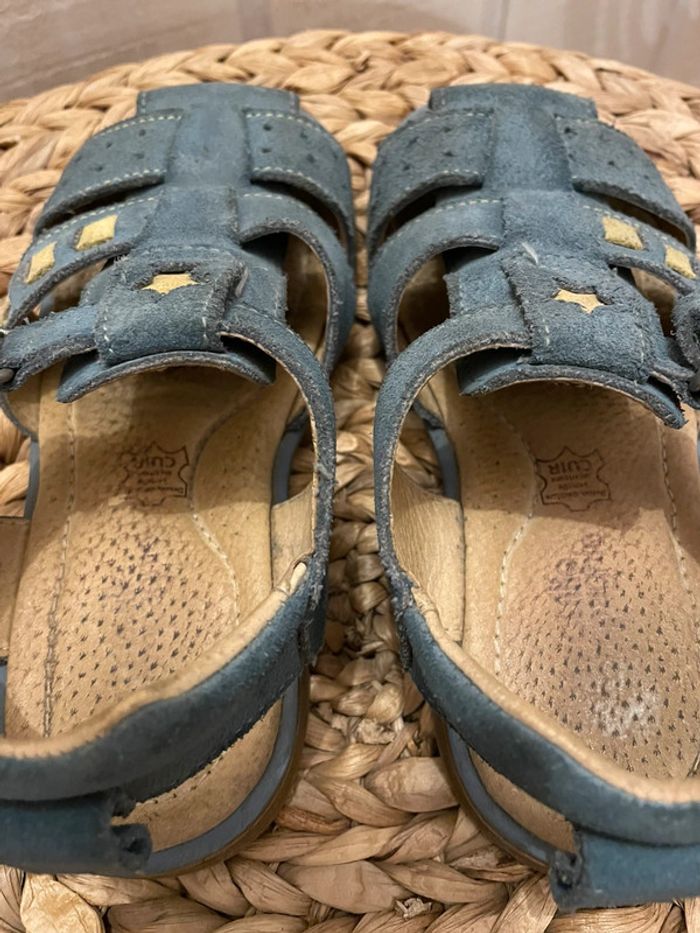 Sandales cuir bleu - Citrouille et compagnie - P30 - photo numéro 7