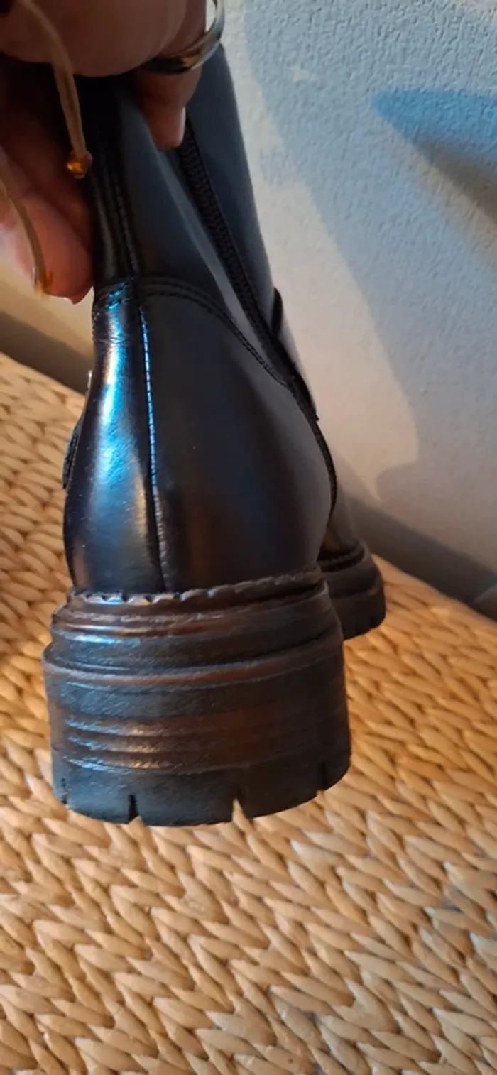 Botines cuir noir neuve free monday t36 - photo numéro 12