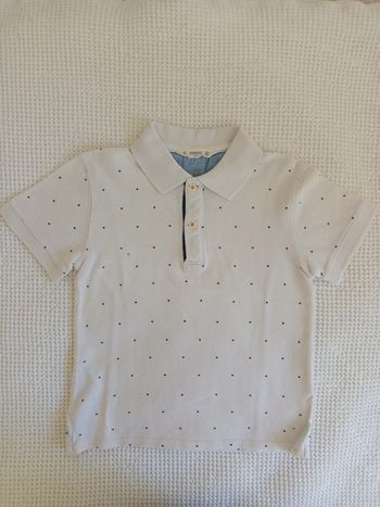 Polo en coton blanc à pois Mango Kids 5 / 6 ans