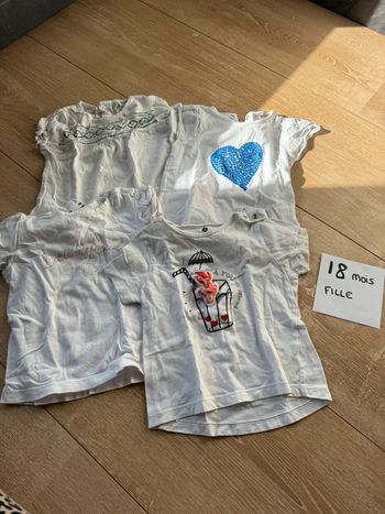 Lot 4 t shirt manches courtes fille