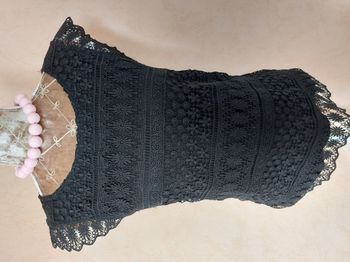 Top sans manches Stradivarius noir dentelle taille M