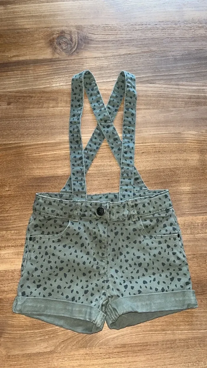 Salopette short orchestra 5 ans kaki