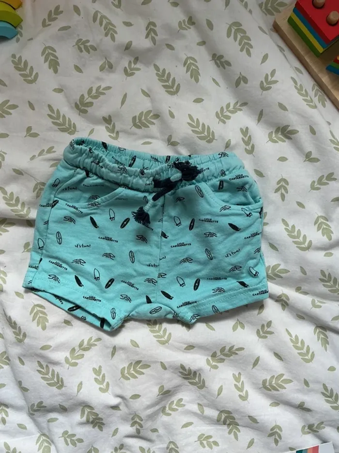 short turquoise a motifs 3 mois lulu castagnette lien de serrage - photo numéro 3
