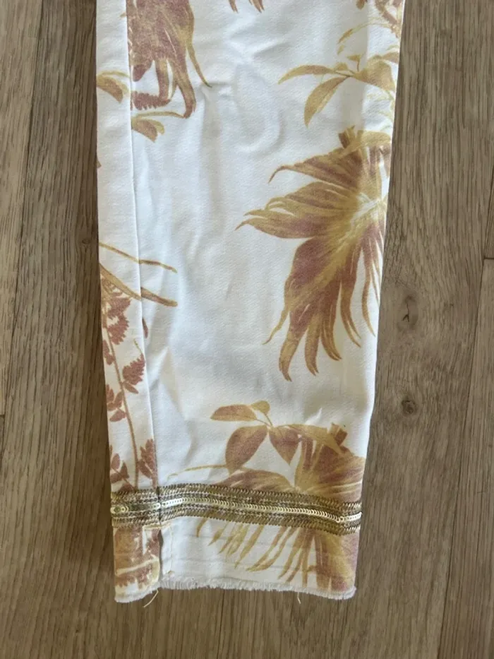 Mos mosh  pantalon imprimés  Crème, beige, blanc femme, taille 38 - photo numéro 2