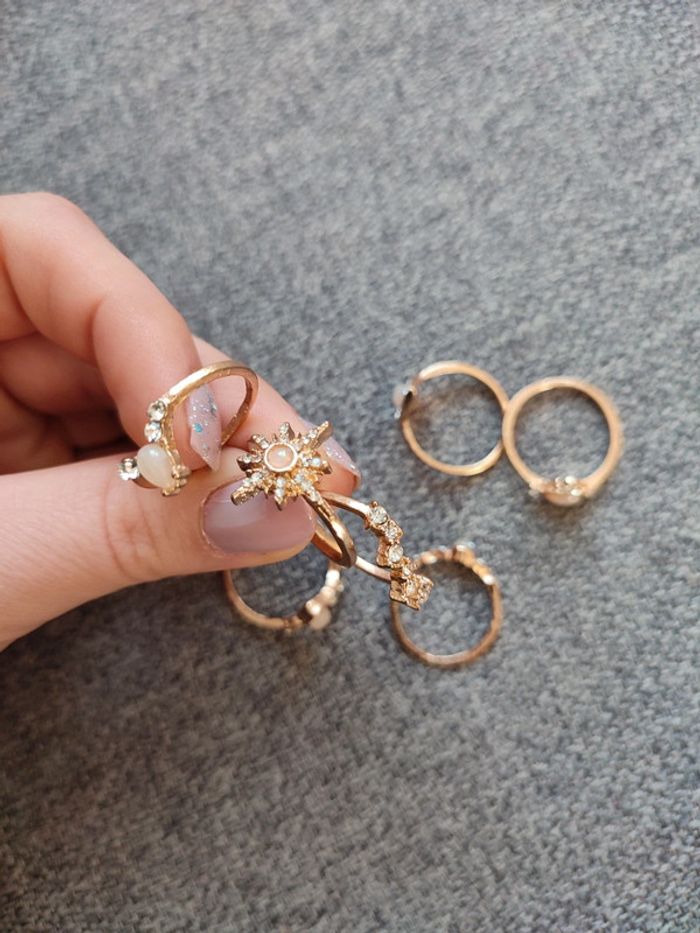 Lot de 7 bagues fantaisies