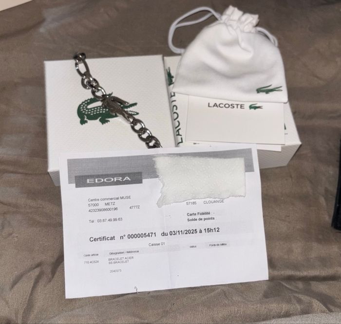 Gourmette Lacoste homme