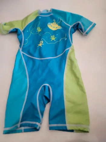 Combinaison piscine nabaiji 4 ans tbe bleu vert