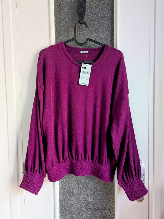 Pull neuf violet gémo taille s