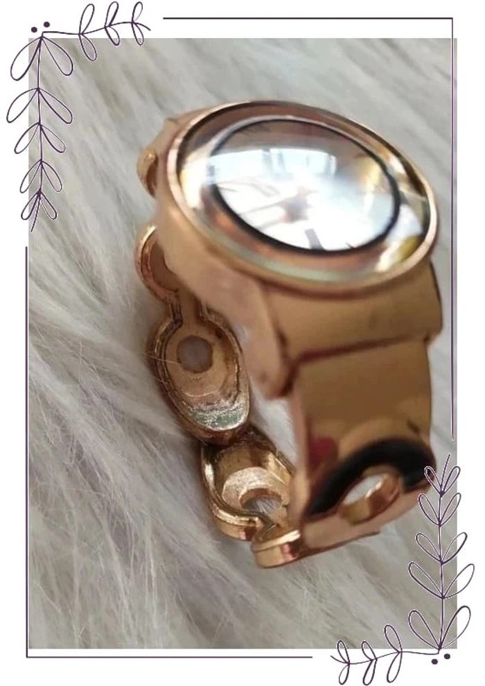 Montre fantaisie chic bracelet métal manchette doré noir - photo numéro 3