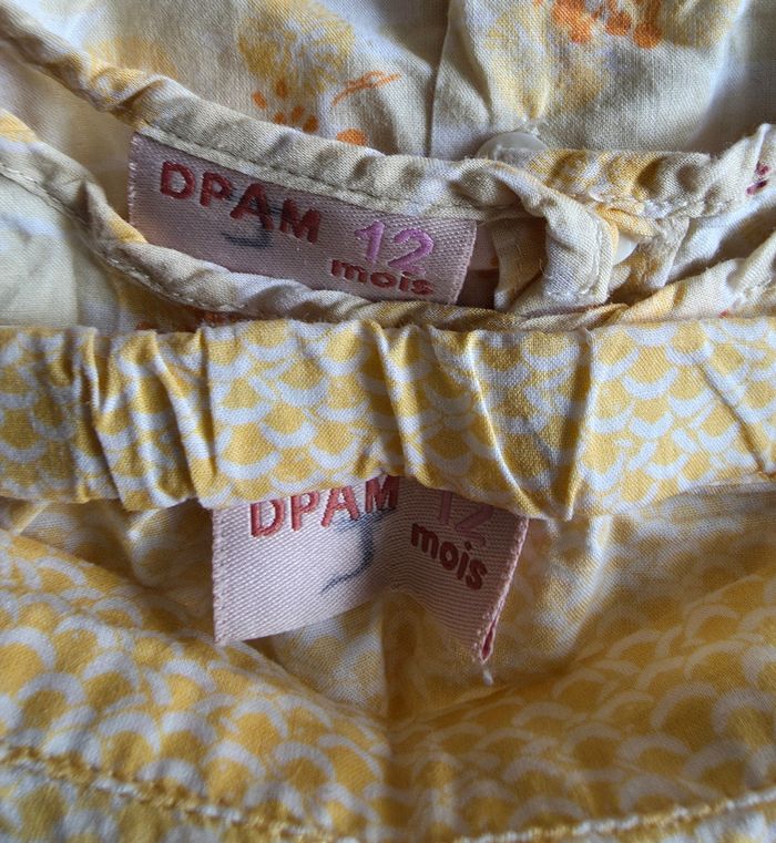 DPAM Ensemble Robe et Corsaire Coton Jaune 12 mois - photo numéro 4