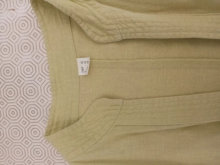 Veste longue T 38/40 vert anis - photo numéro 5