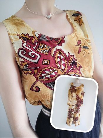 Débardeur Africain crème bordeaux vintage 🇨🇵 40/L à 42/XL