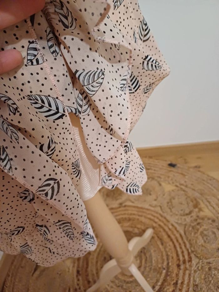 Robe fluide à imprimé Plumes Flamant Rose taille S 36 - photo numéro 8